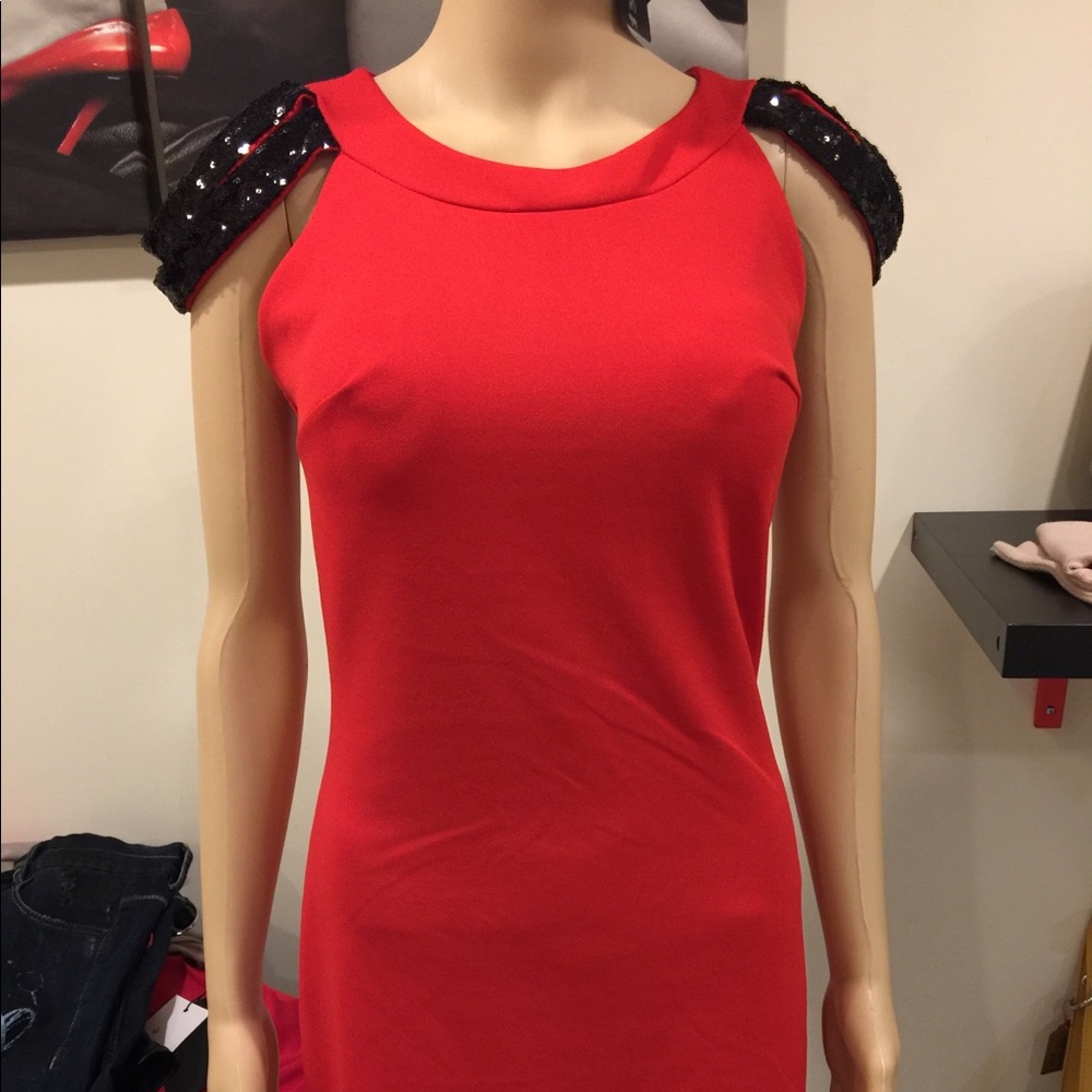 Red Dress with black accent